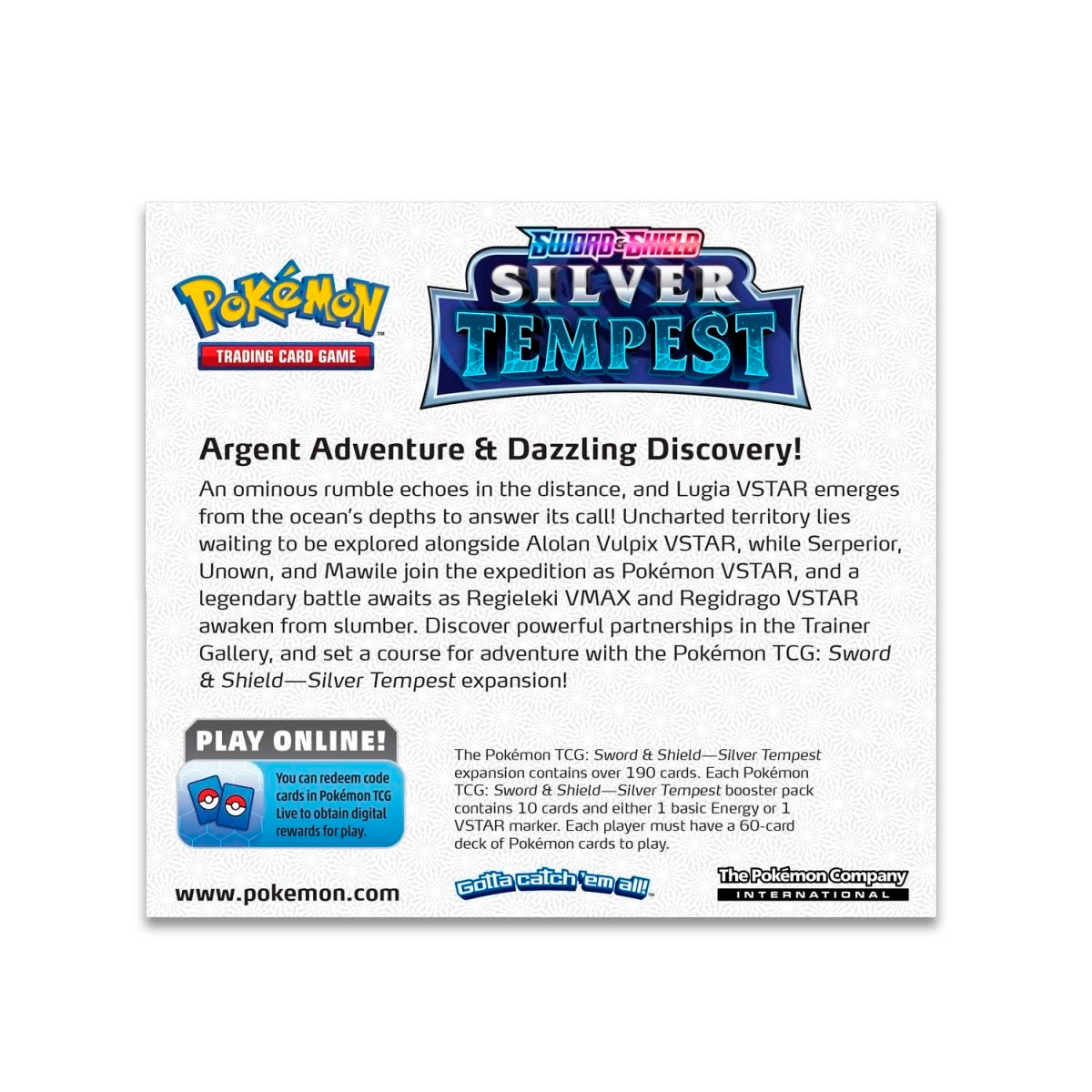 Caja de display de booster de Plata Tempestad de Espada y Escudo de 36 paquetes