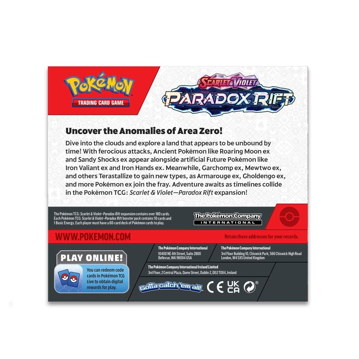 Caja de booster de Paradox Rift de Pokémon TCG: Scarlet y Violet